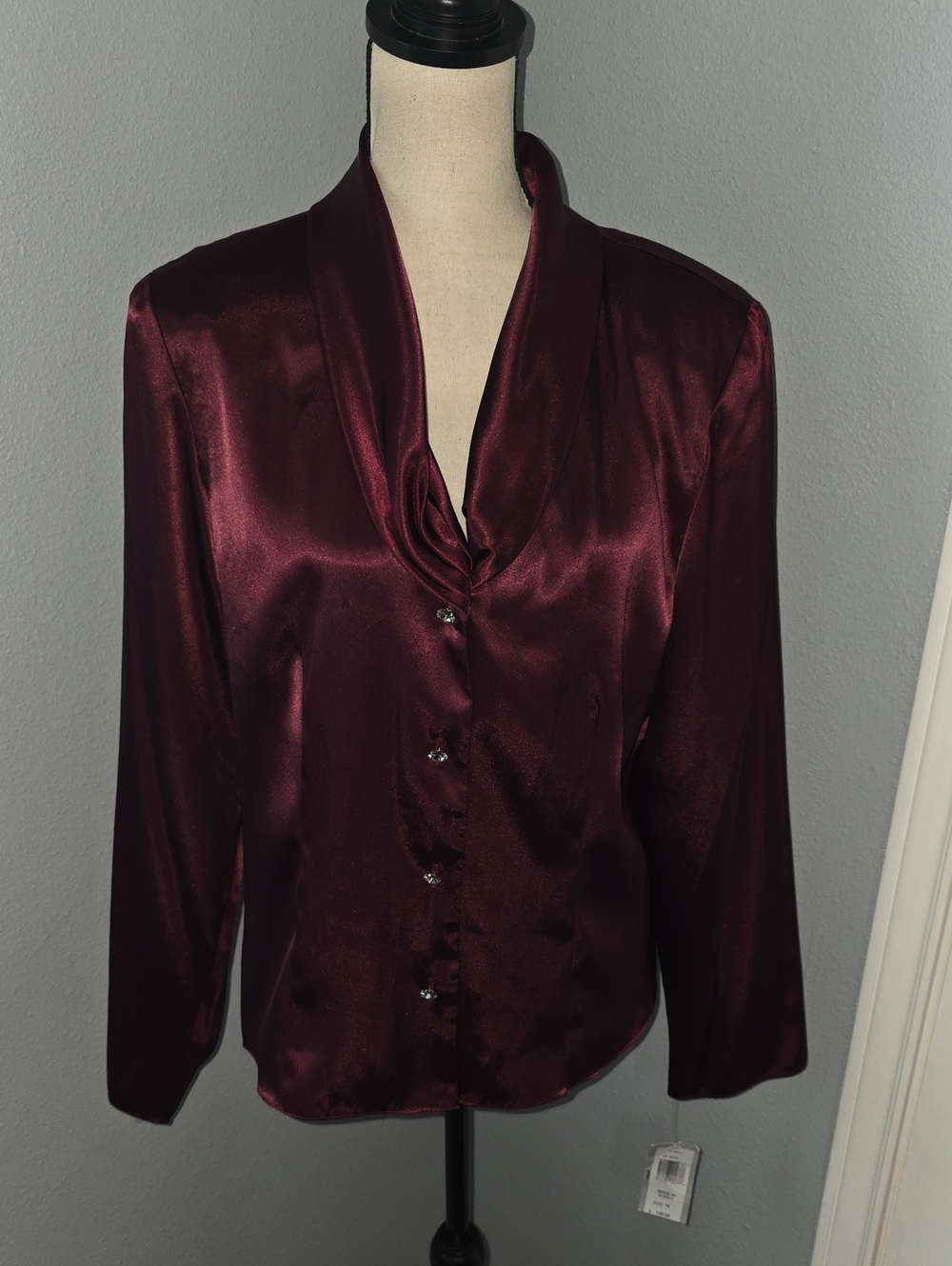 Patra Burgundy Satin Blouse